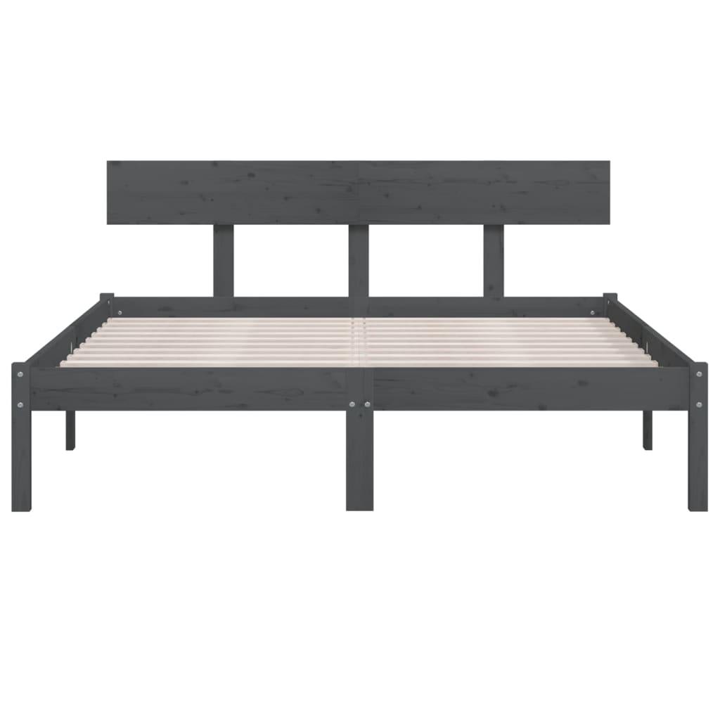 Massivholzbett Grau 120x190 cm - Pazzar.ch