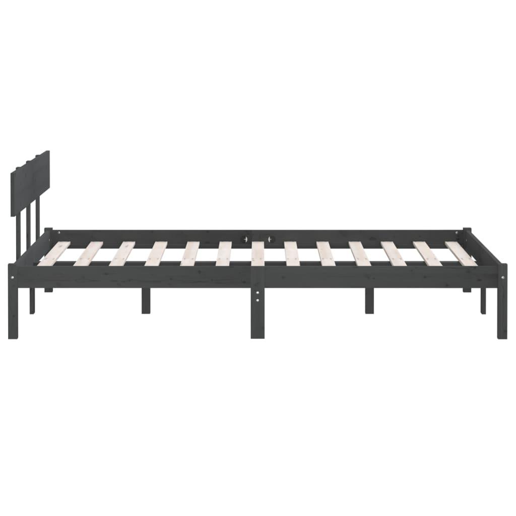 Massivholzbett Grau 120x190 cm - Pazzar.ch