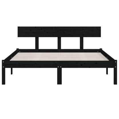 Massivholzbett Schwarz 120x190 cm - Pazzar.ch