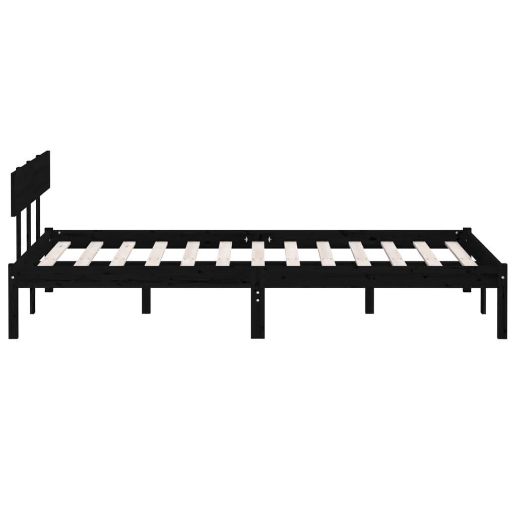 Massivholzbett Schwarz 120x190 cm - Pazzar.ch