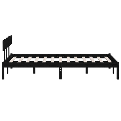 Massivholzbett Schwarz 120x190 cm - Pazzar.ch
