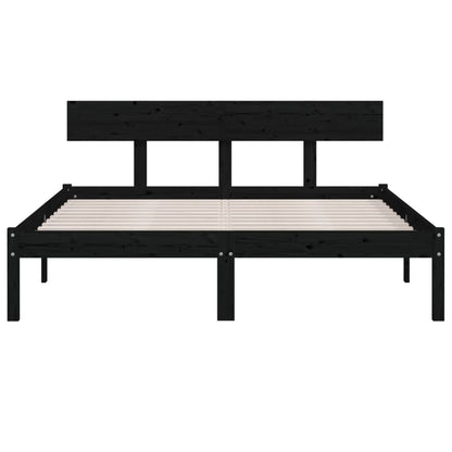 Massivholzbett Schwarz Kiefer 135x190 cm - Pazzar.ch