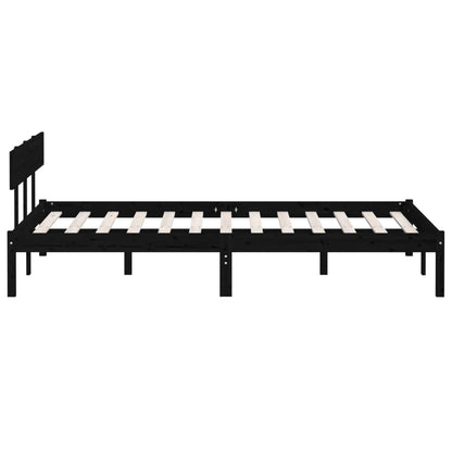 Massivholzbett Schwarz Kiefer 140x190 cm - Pazzar.ch