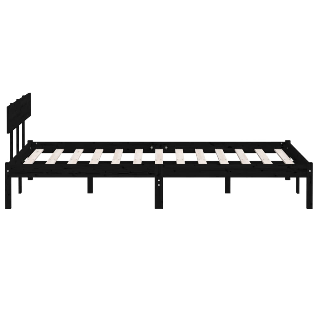 Massivholzbett Schwarz Kiefer 150x200 cm - Pazzar.ch