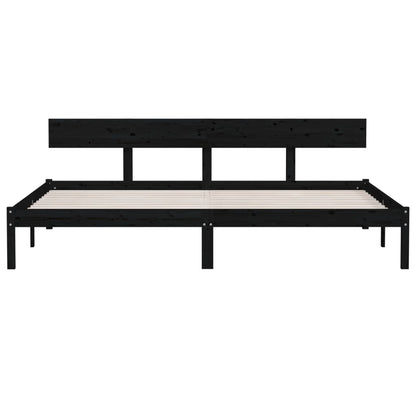 Massivholzbett Schwarz Kiefer 180x200 cm - Pazzar.ch