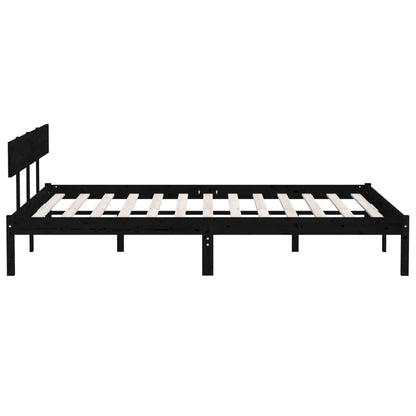 Massivholzbett Schwarz Kiefer 180x200 cm - Pazzar.ch