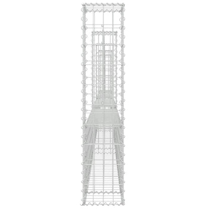 Gabionenkorb U-Form mit 5 Säulen Eisen 500x20x100 cm - Pazzar.ch