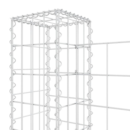 Gabionenkorb U-Form mit 5 Säulen Eisen 500x20x100 cm - Pazzar.ch