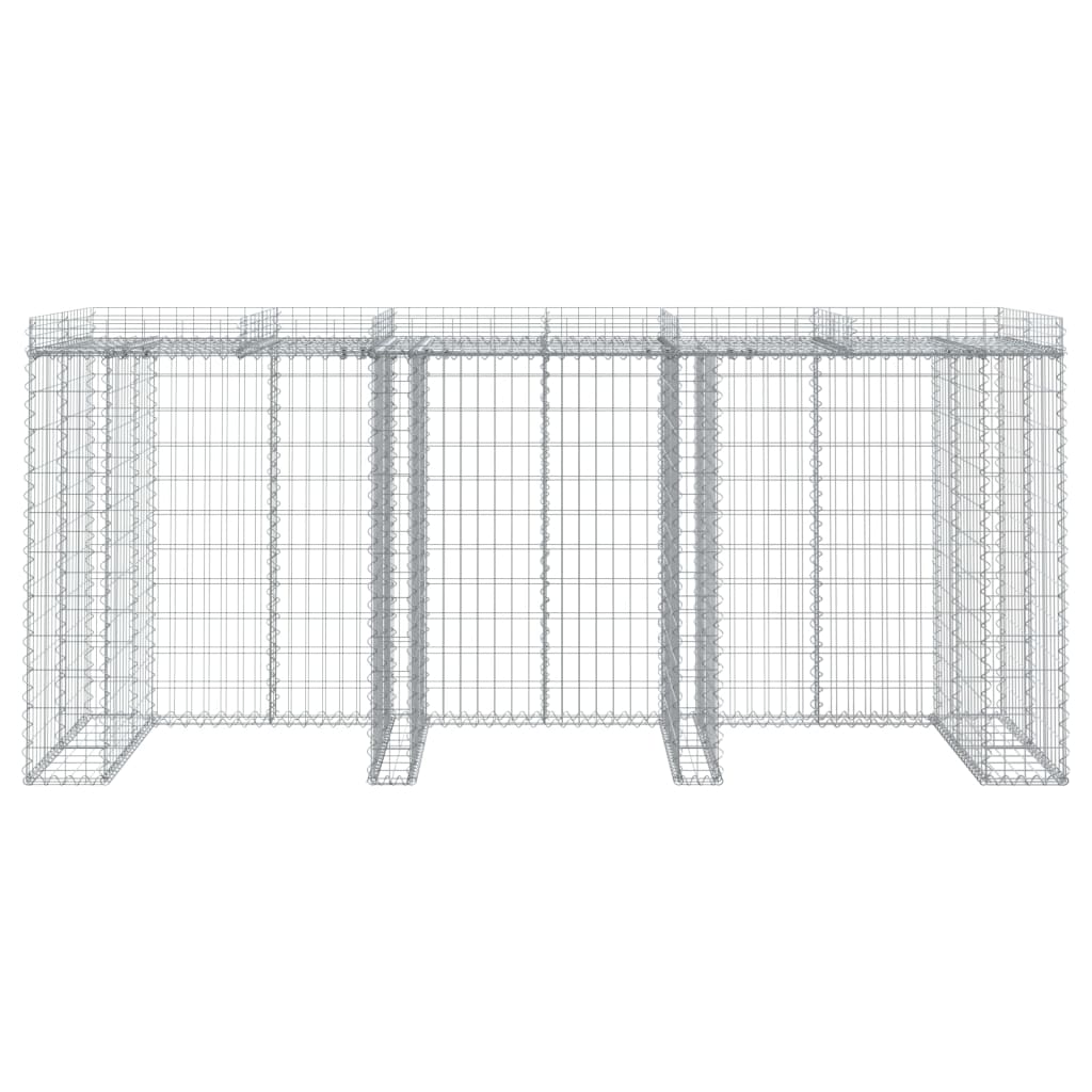 Gabionen-Mülltonnenbox 270x91x120 cm Verzinktes Eisen - Pazzar.ch