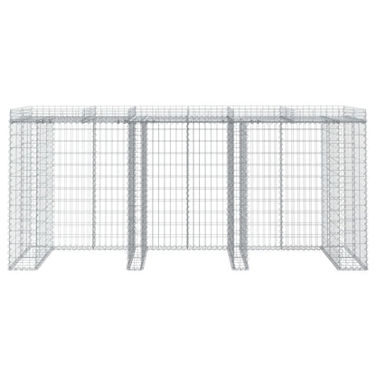 Gabionen-Mülltonnenbox 270x91x120 cm Verzinktes Eisen - Pazzar.ch