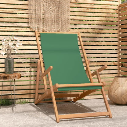 Strandstuhl Klappbar Massivholz Teak Grün - Pazzar.ch