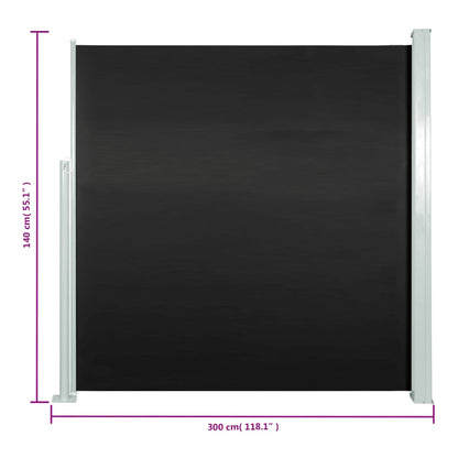 Seitenmarkise Ausziehbar 140x300 cm Schwarz - Pazzar.ch