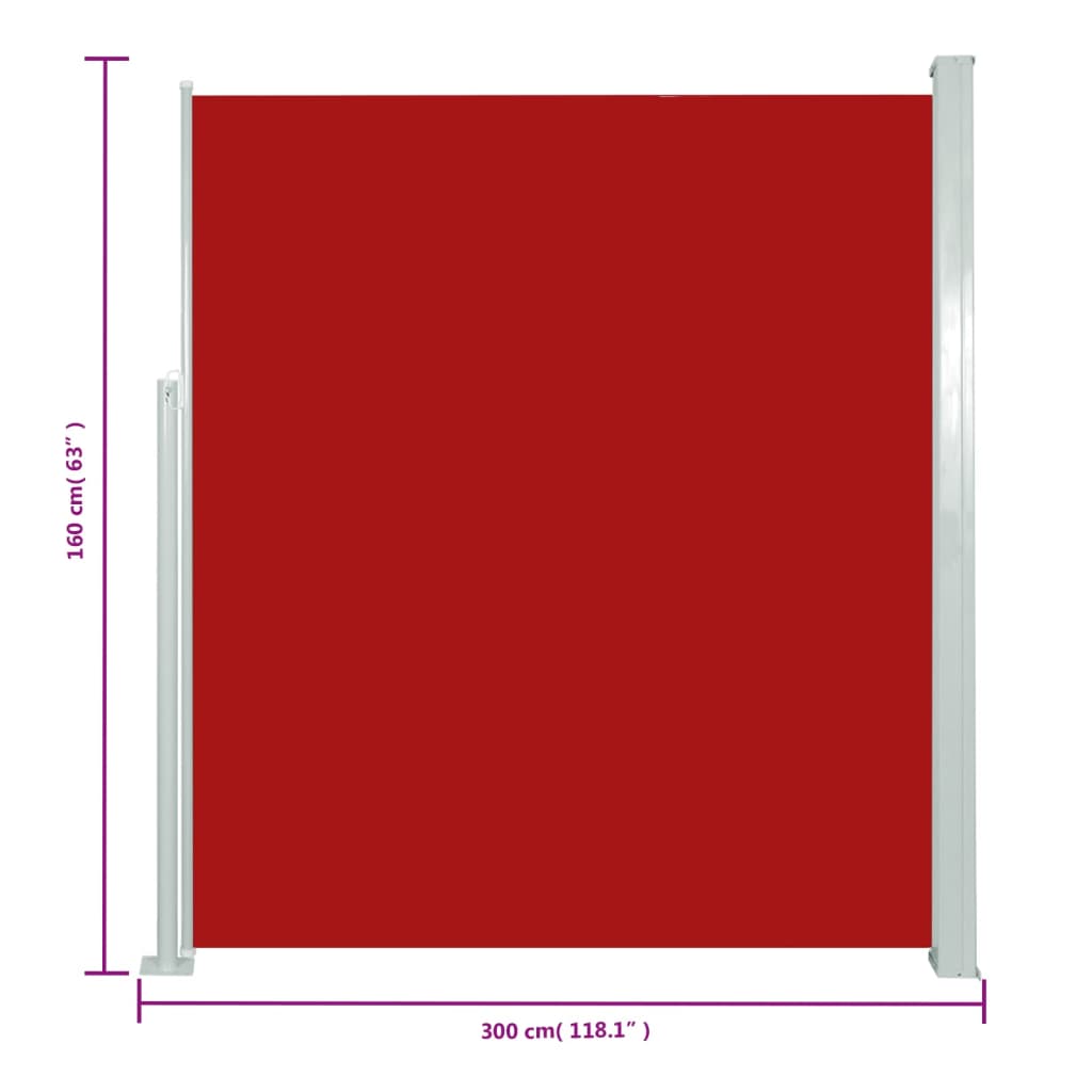 Seitenmarkise Ausziehbar 160x300 cm Rot - Pazzar.ch