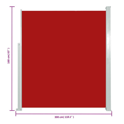 Seitenmarkise Ausziehbar 160x300 cm Rot - Pazzar.ch