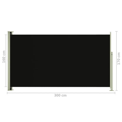 Seitenmarkise Ausziehbar 170x300 cm Schwarz - Pazzar.ch