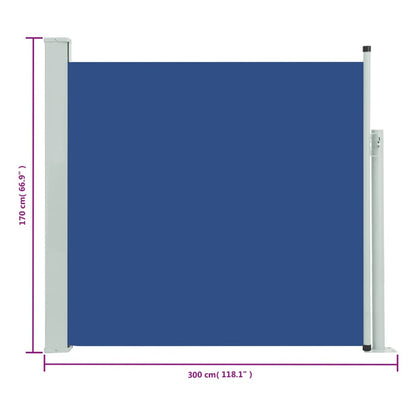 Seitenmarkise Ausziehbar 170x300 cm Blau - Pazzar.ch
