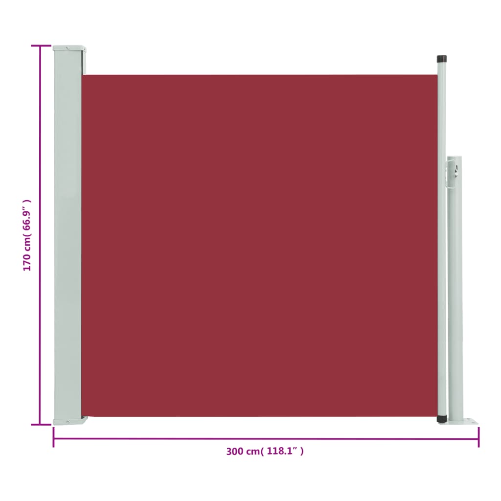 Seitenmarkise Ausziehbar 170x300 cm Rot - Pazzar.ch