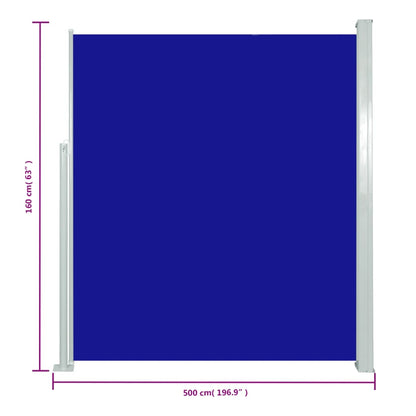Seitenmarkise Ausziehbar 160x500 cm Blau - Pazzar.ch