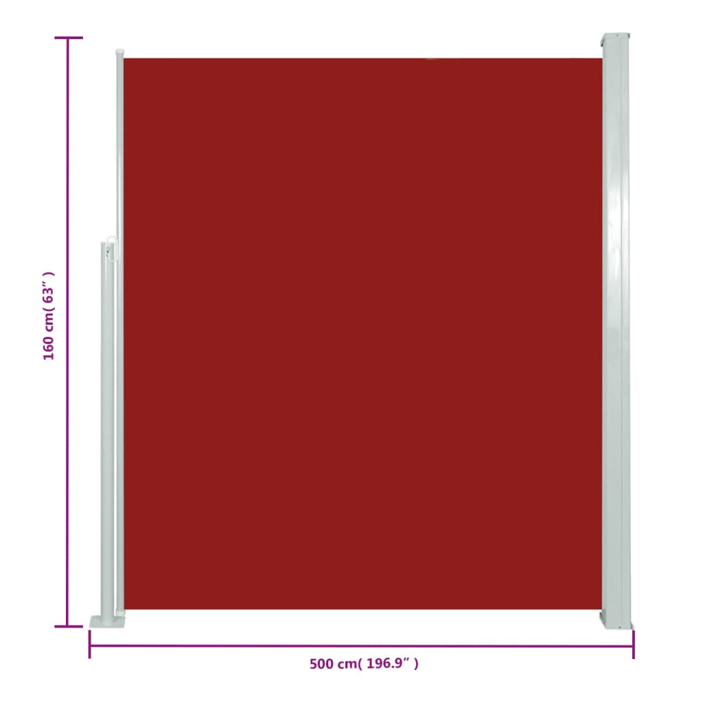 Seitenmarkise Ausziehbar 160x500 cm Rot - Pazzar.ch