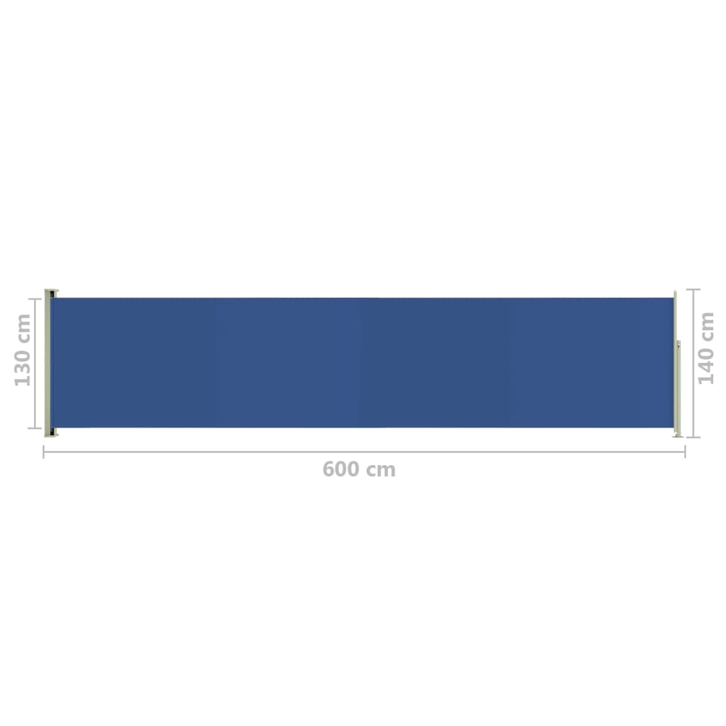 Seitenmarkise Ausziehbar 140x600 cm Blau - Pazzar.ch