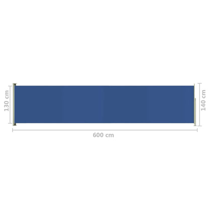 Seitenmarkise Ausziehbar 140x600 cm Blau - Pazzar.ch