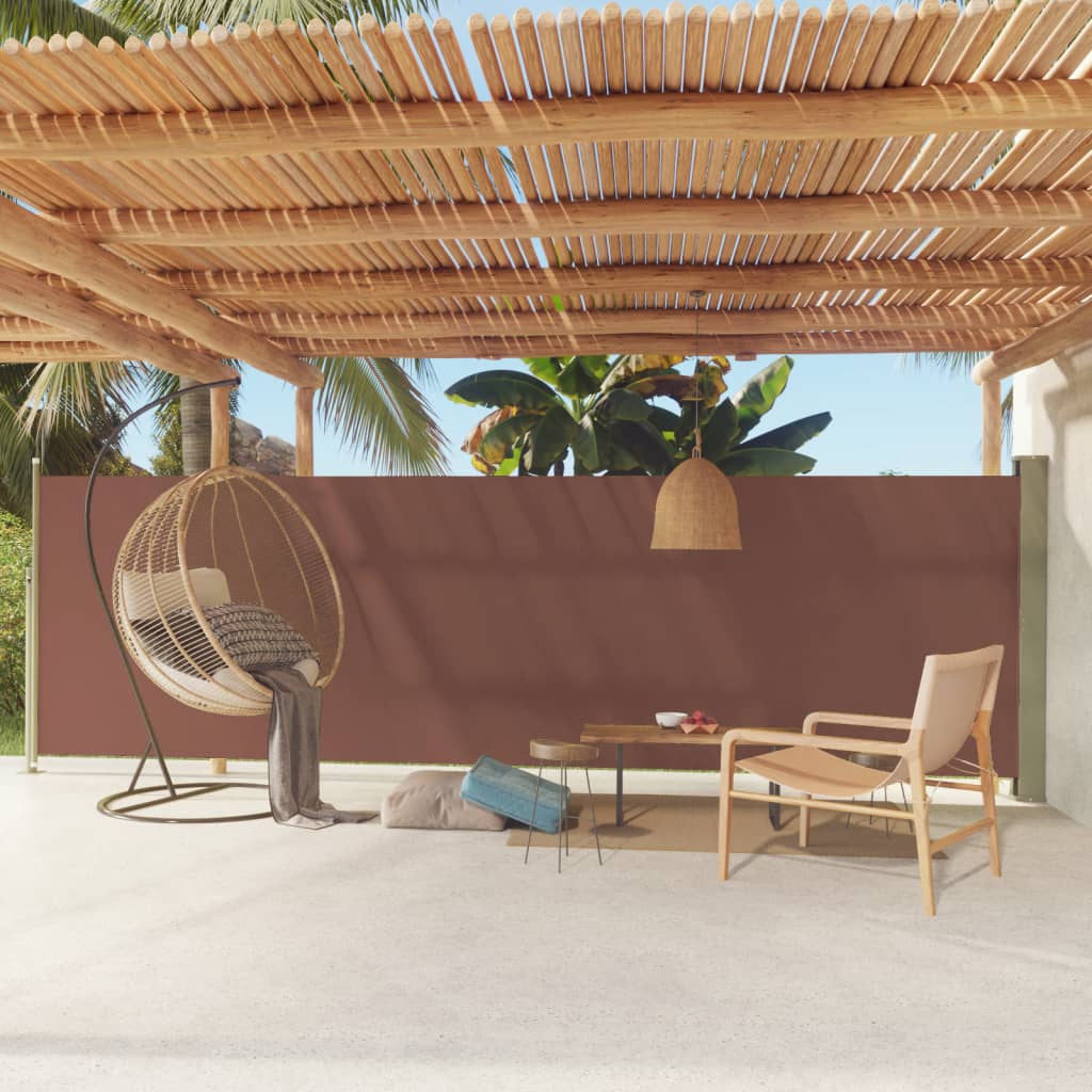 Seitenmarkise Ausziehbar 160x600 cm Braun
