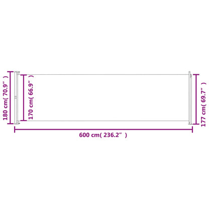 Seitenmarkise Ausziehbar 180x600 cm Rot - Pazzar.ch