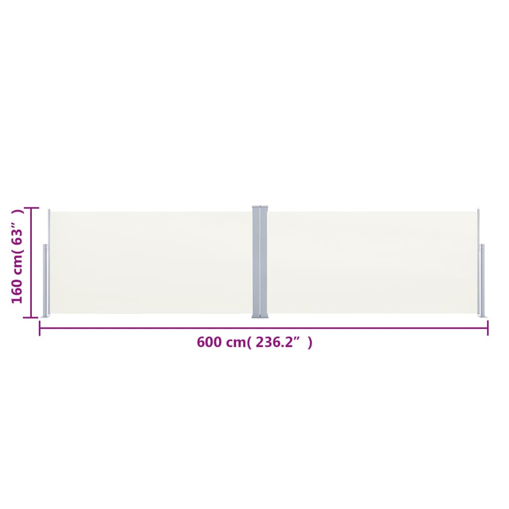 Seitenmarkise Ausziehbar Creme 160x600 cm - Pazzar.ch