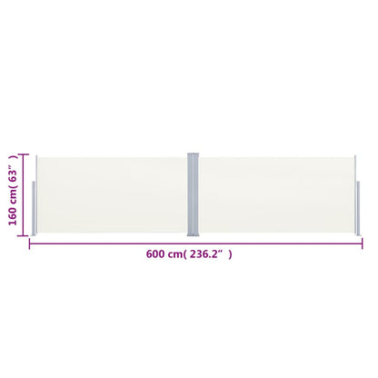 Seitenmarkise Ausziehbar Creme 160x600 cm - Pazzar.ch