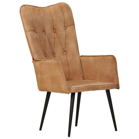Ohrensessel Braun Canvas - Pazzar.ch