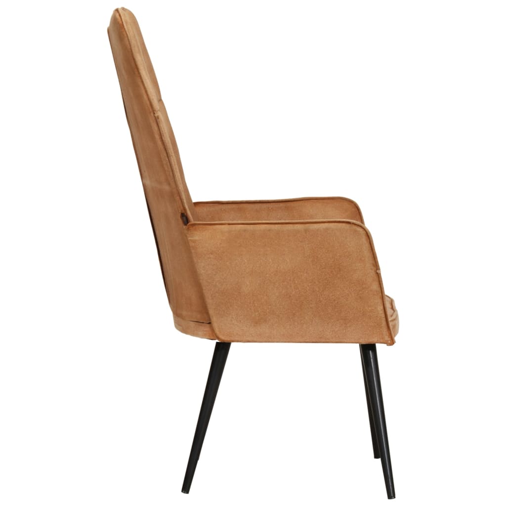 Ohrensessel Braun Canvas - Pazzar.ch