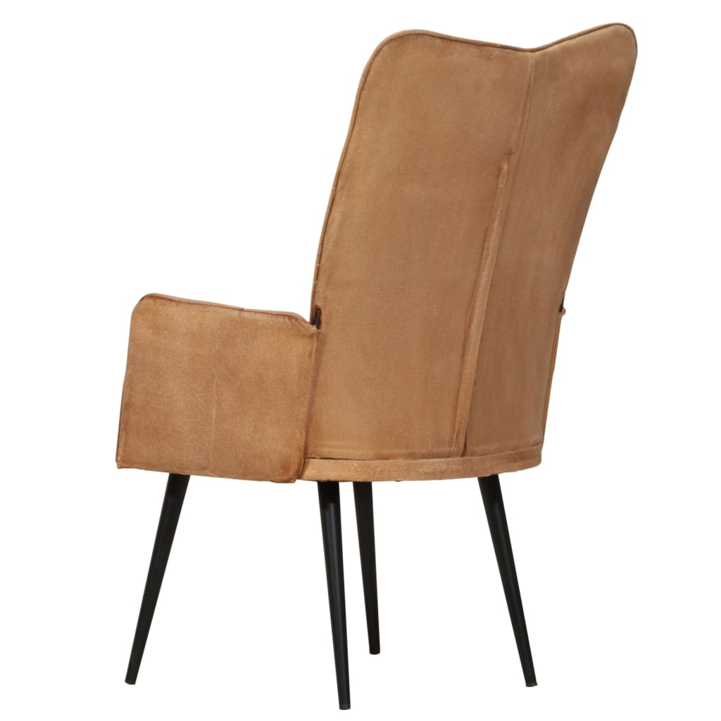 Ohrensessel Braun Canvas - Pazzar.ch