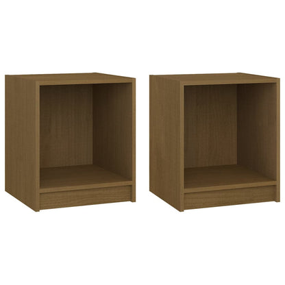Nachttische 2 Stk. Honigbraun 35,5x33,5x41,5 Massivholz Kiefer - Pazzar.ch