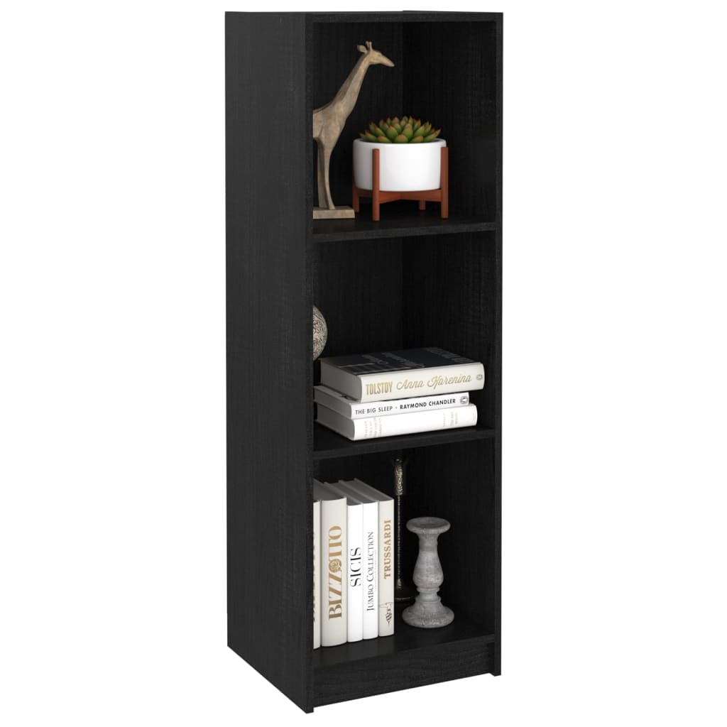 Bücherregal/Raumteiler Schwarz 36x33x110 cm Massivholz Kiefer - Pazzar.ch