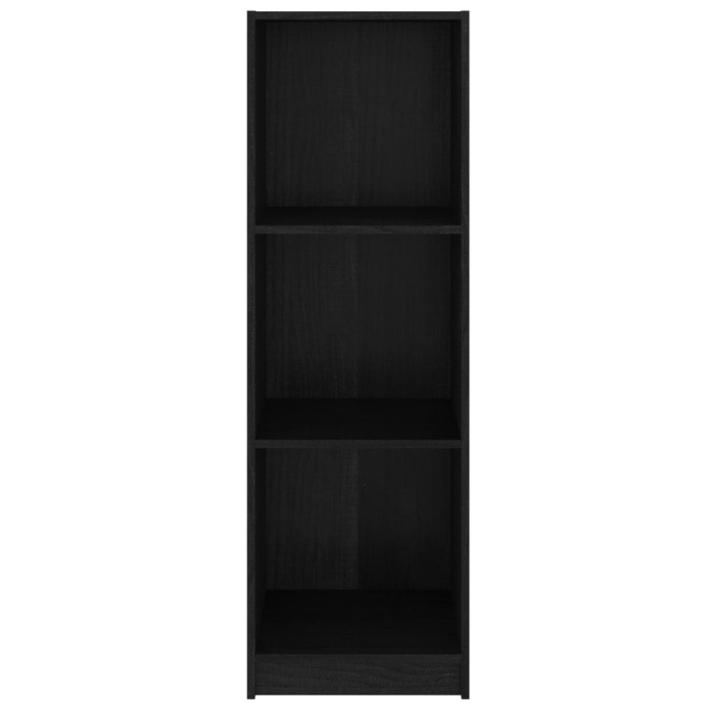 Bücherregal/Raumteiler Schwarz 36x33x110 cm Massivholz Kiefer - Pazzar.ch