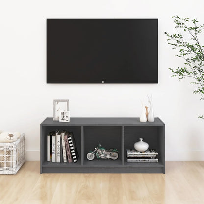 TV-Schrank Grau 104x33x41 cm Massivholz Kiefer - Pazzar.ch