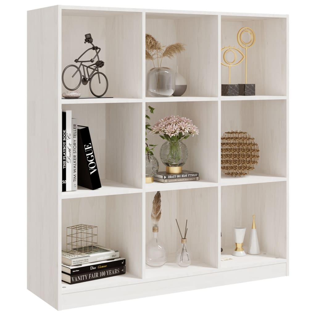 Bücherregal/Raumteiler Weiß 104x33,5x110 cm Massivholz Kiefer - Pazzar.ch