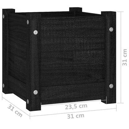 Pflanzkübel Schwarz 31x31x31 cm Massivholz Kiefer - Pazzar.ch