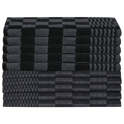 10-tlg. Handtuch-Set Schwarz und Grau Baumwolle - Pazzar.ch