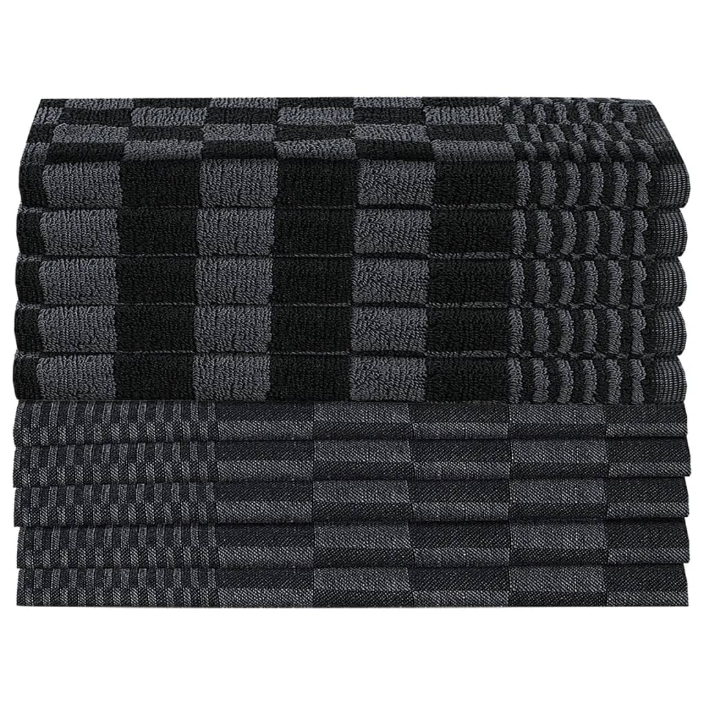 10-tlg. Handtuch-Set Schwarz und Grau Baumwolle - Pazzar.ch