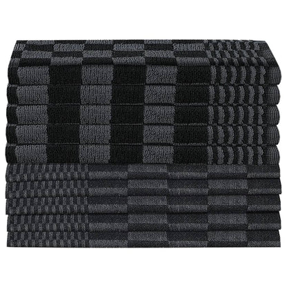 10-tlg. Handtuch-Set Schwarz und Grau Baumwolle - Pazzar.ch