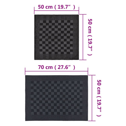 10-tlg. Handtuch-Set Schwarz und Grau Baumwolle - Pazzar.ch