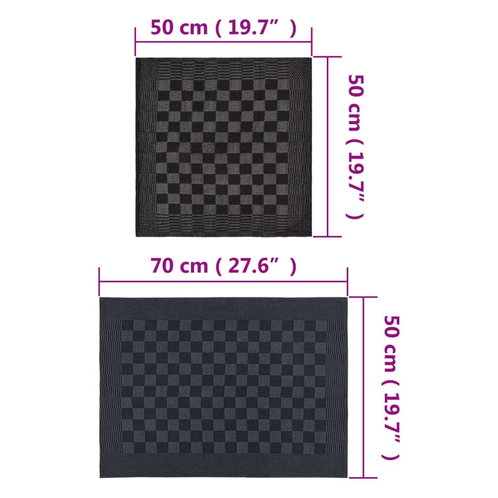 20-tlg. Handtuch-Set Schwarz und Grau Baumwolle - Pazzar.ch
