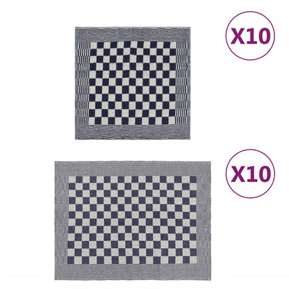 20-tlg. Handtuch-Set Blau und Weiß Baumwolle - Pazzar.ch