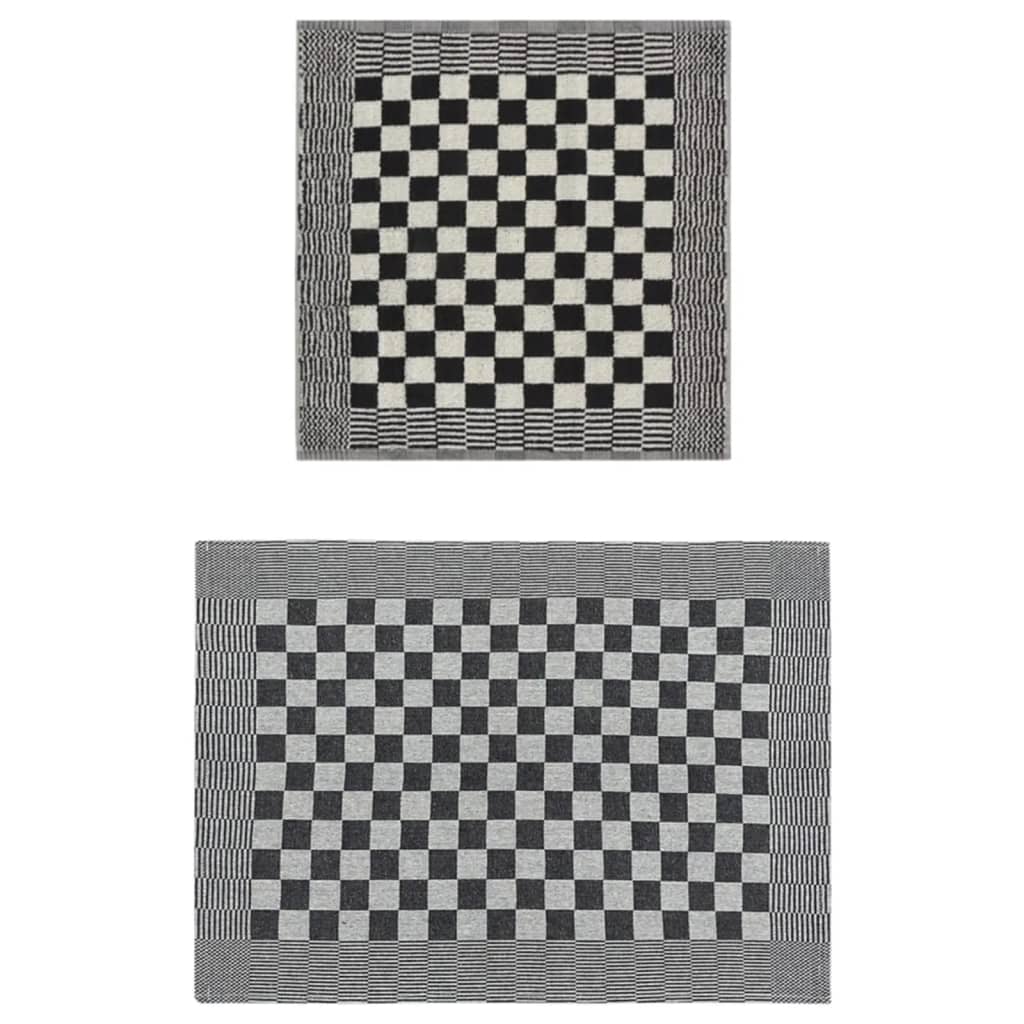 10-tlg. Handtuch-Set Schwarz und Weiß Baumwolle - Pazzar.ch
