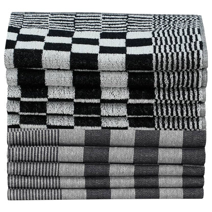 10-tlg. Handtuch-Set Schwarz und Weiß Baumwolle - Pazzar.ch