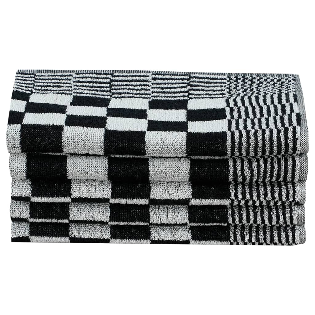 10-tlg. Handtuch-Set Schwarz und Weiß Baumwolle - Pazzar.ch