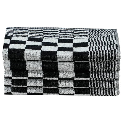 10-tlg. Handtuch-Set Schwarz und Weiß Baumwolle - Pazzar.ch