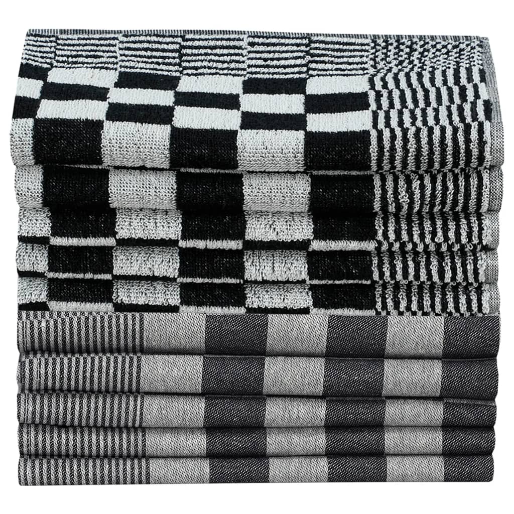 50-tlg. Handtuch-Set Schwarz und Weiß Baumwolle - Pazzar.ch