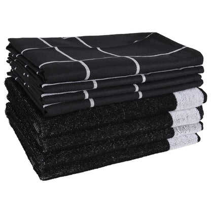 12-tlg. Handtuch-Set Schwarz Baumwolle - Pazzar.ch